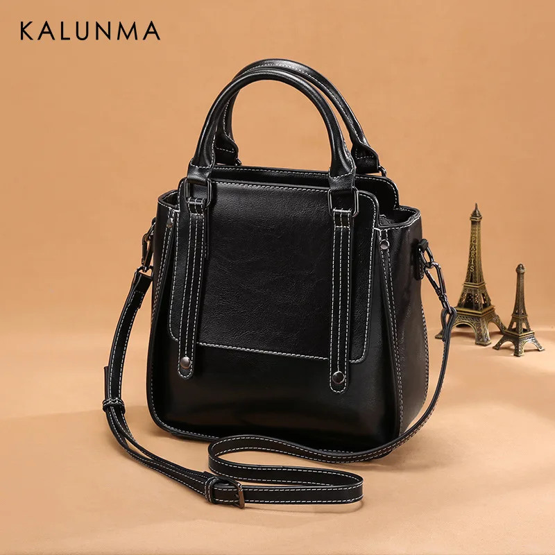 

SENDEFN Woman Handbags Genuine Leather Composite Bag Soft Cowhide Skin Female Shoulder Crossbody High Quality Natural Messenger