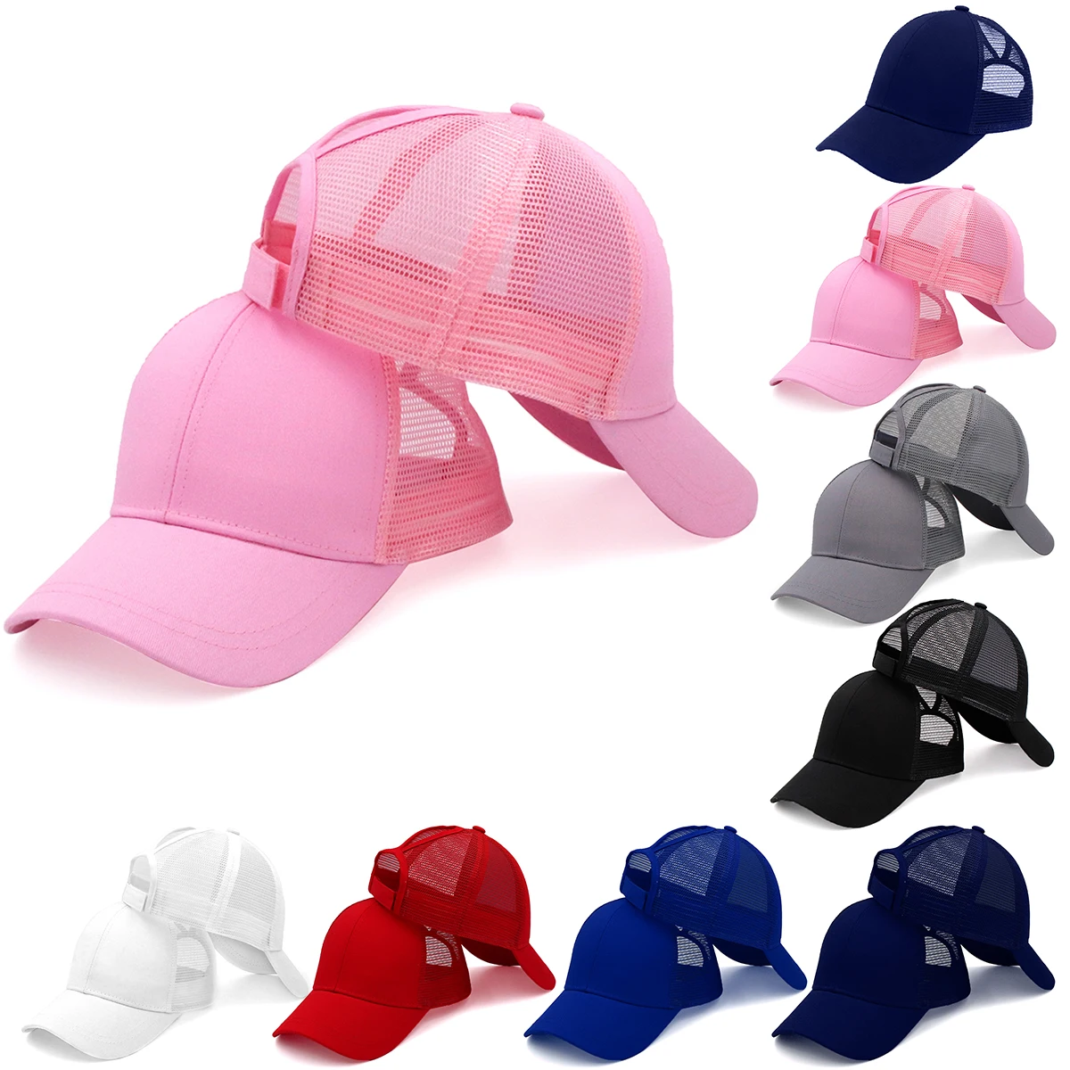 Men Women Summer Sun Visor Baseball Cap Hat Solid Color Baseball Adjustable Caps