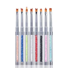 8 установленная маникюрная щетка Набор Цветочная ручка лепесток Моделирование декоративный узор флуоресцентный маркер Varved hua bi с буровой штангой