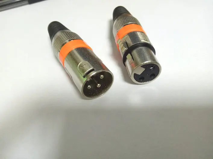 10 компл. Оранжевый 3 pin XLR аудио кабель Разъем MIC штекер+ Женский Джек адаптер