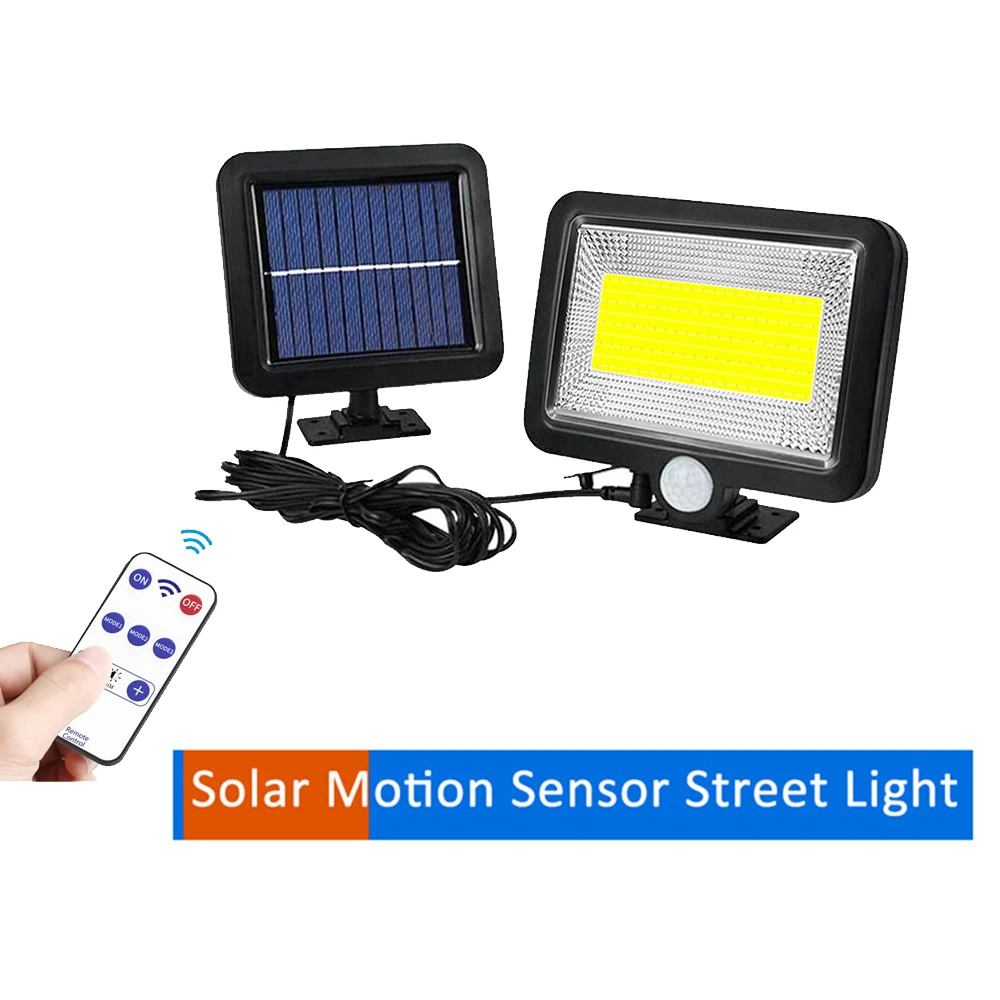 

100 LED solar Night Light Motion Sensor PIR Human Infrared Activated Wall Emergency Lamp Hallway Bedroom seperable 5M cable 3 mo