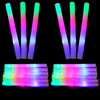 

New Multi Color LED Foam Stick Light Up Wands Cheer Batons Rally Rave Kid Party Adult kids toy Concert support Stick Fairy stick