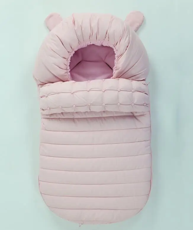 Детский спальный мешок, ветрозащитный мешок для детской коляски, кокон для детской коляски, конверт для новорожденных, муфта для младенцев, коврик для коляски - Цвет: Розовый