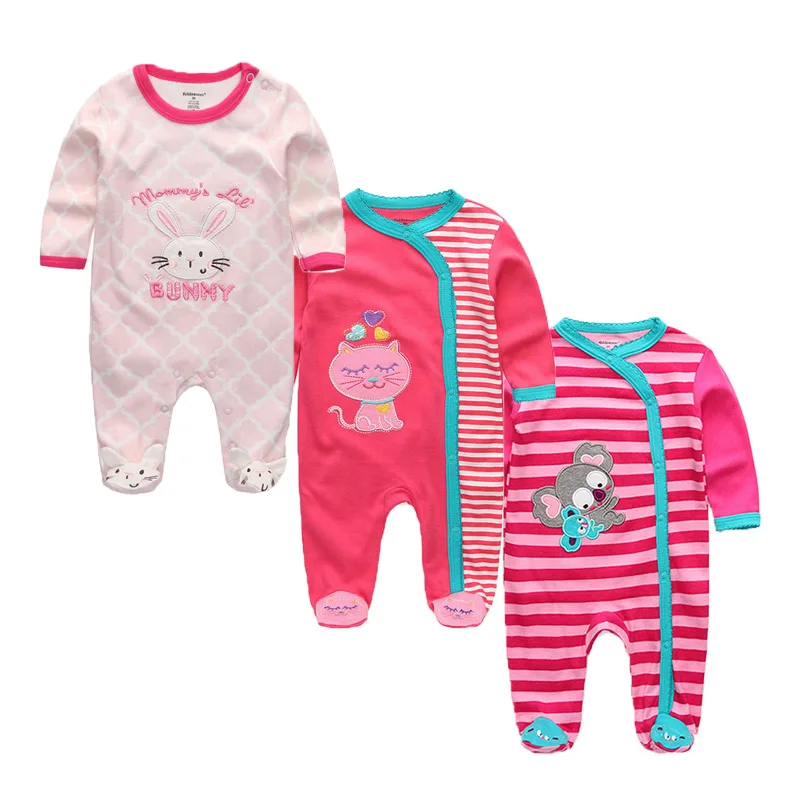 3 шт./партия, одежда для девочки с длинными рукавами, Roupa de bebes, одежда для маленьких мальчиков, комплекты одежды для малышей с единорогом, комбинезоны для новорожденных, хлопок, 0-12 месяцев - Цвет: R15