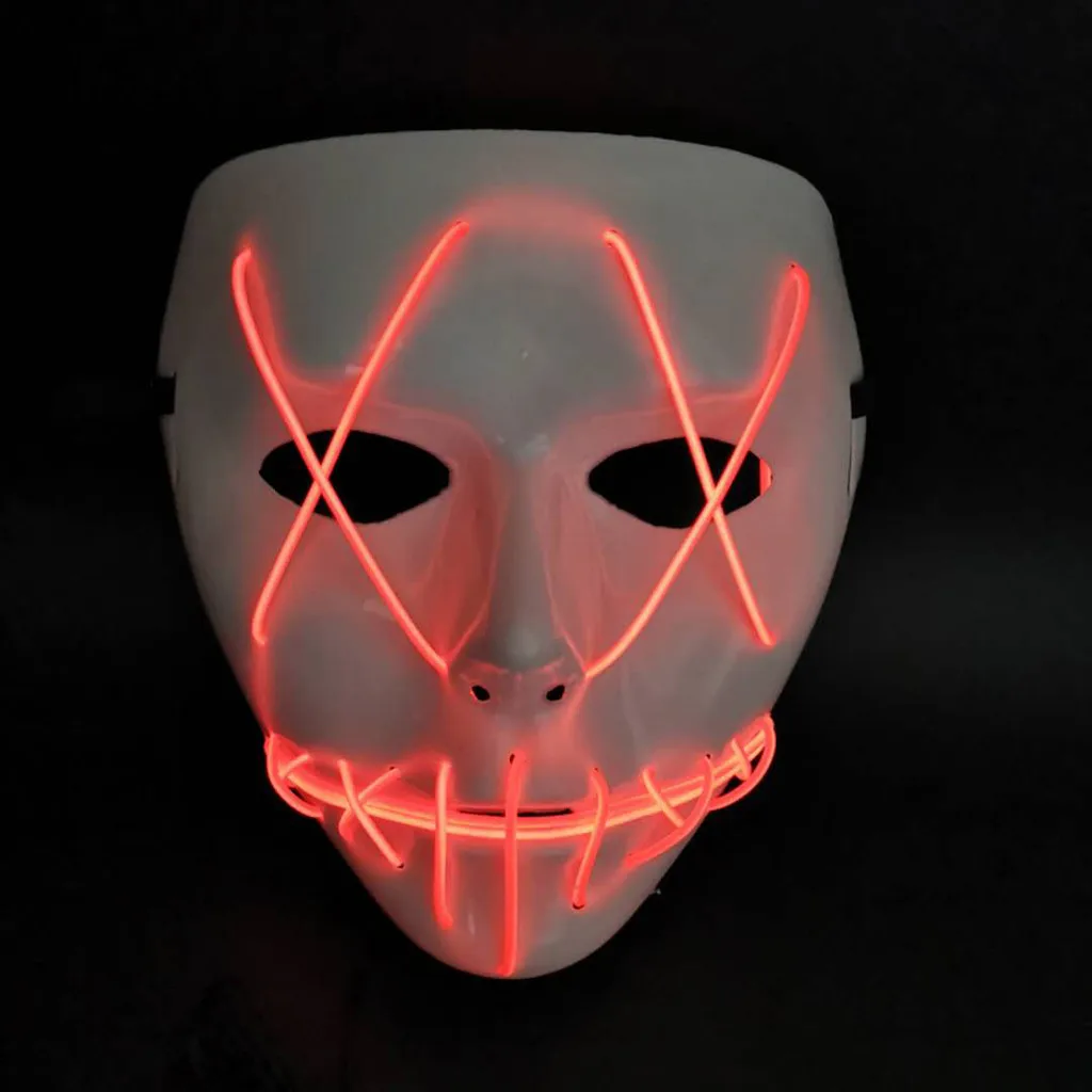 Светодиодный костюм для Хэллоуина маска из фильма EL Wire вечерние праздничные
