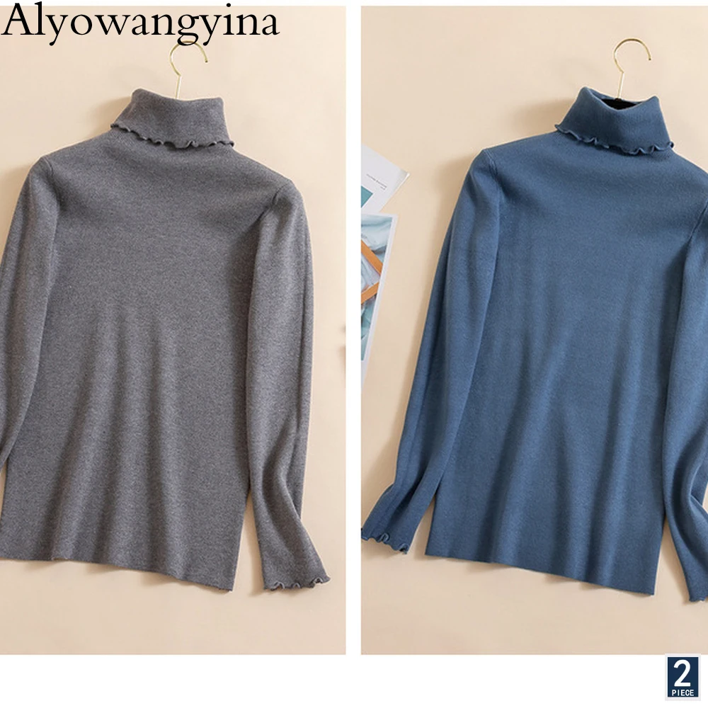 Alyowangyina Женская Новая мода осень зима толстые повседневные пуловеры женские толстые водолазка вязаный женский свитер H525