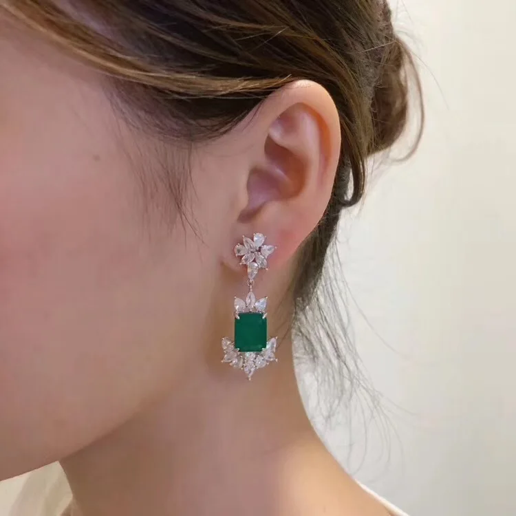 

S925 pure silver vintage socialite temperament earrings artificial earrings fashion earrings party jewelry for women