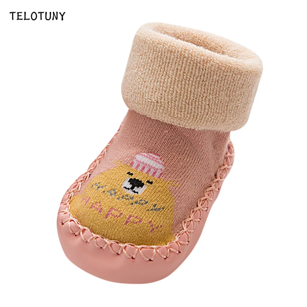 

TELOTUNY Newborn Baby Boys Girls Cartoon Cute Winter Baby Socks Kids Cotton Keep Warm Floor Socks Anti-Slip Baby Step Socks 905