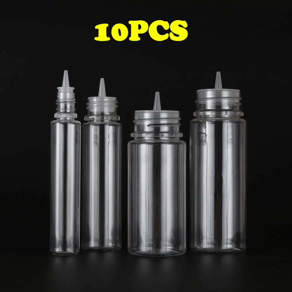 

10pcs new empty PET transparent dropper bottle plastic filled liquid juice oil container, laboratory equipment, with CRC cover
