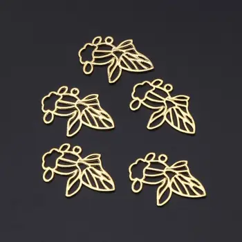 

5Pcs Cute Goldfish Metal Frame Pendant Open Bezel Setting UV Resin Jewelry DIY DXAA