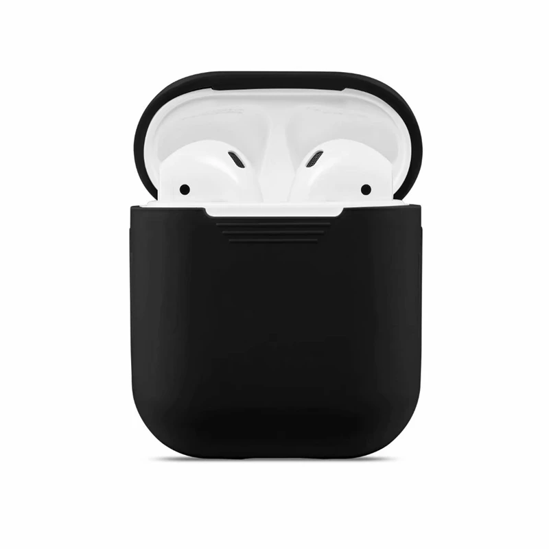 Цвет Мягкая силиконовая гарнитура чехол для AirPods 1/2 зарядка наушников с откидной крышкой