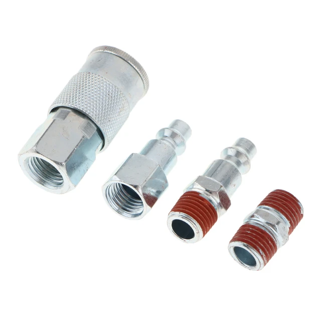 3PCS Quick Coupler Air Hose Connector Fittings 1/4 NPT Plug Compressor US  JP EU