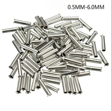 

100Pcs Tin-coated Copper Material Uninsulated Terminal 0.5mm2-6.0mm2 Bootlace Ferrules Cord End Electrical Cable Crimp Connector
