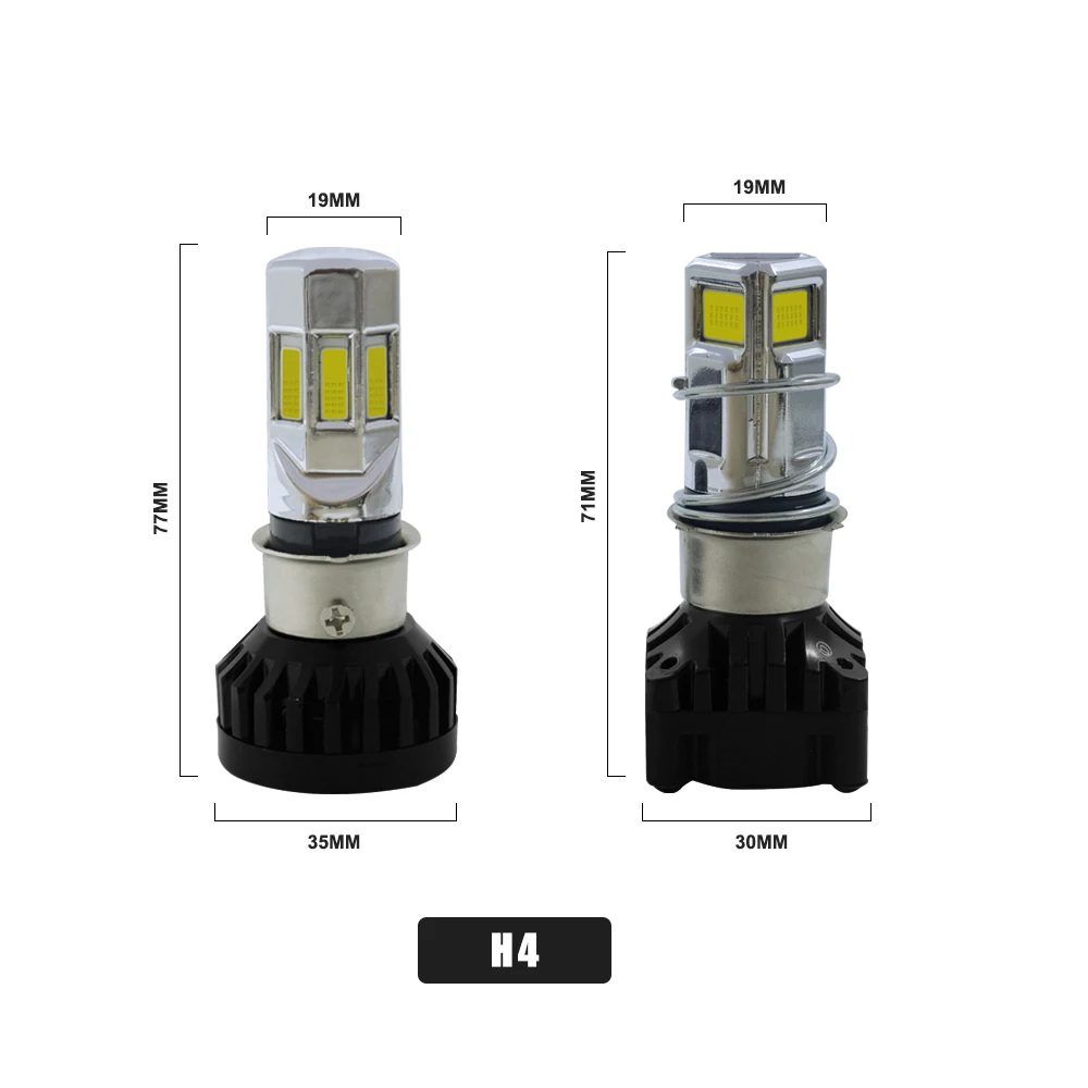2 шт. Авто белый H4 12 в 80 Вт автомобиль 6 сторон светодиодный COB 6SMD свет 6000 К лампы дальнего света противотуманных фар COB H6 светодиодный противотуманный фонарь