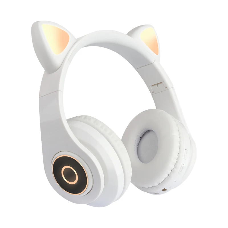 2020 Wireless Foldable Cat Ear Earphone 5 0 Bluetooth Headphones With RGB Led Stereo Gaming Headset Mic Bluetooth Earphone