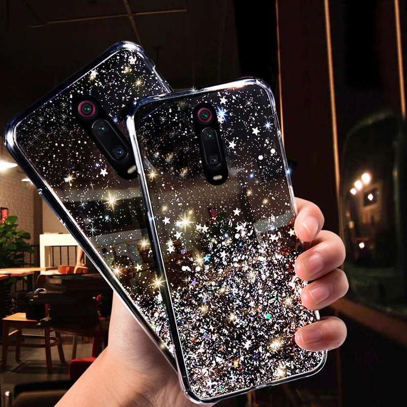 

Glitter Bling Sequin Case For Xiaomi Redmi K20 Note 7 8 5 6 pro Soft Case For Mi A3 CC9 CC9E 9 8 SE Lite 6X A2 9TPro Phone Cover