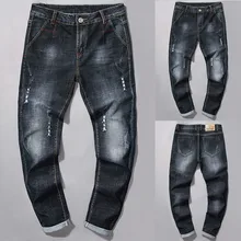 Модные Повседневные джинсы с индивидуальным принтом, обтягивающие джинсы, брюки, hombre, джинсы para hombre, W1128