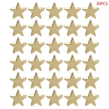 

30pcs Solid Smooth Pentacle Perforated Bead Septum Jewelry Making Accessories