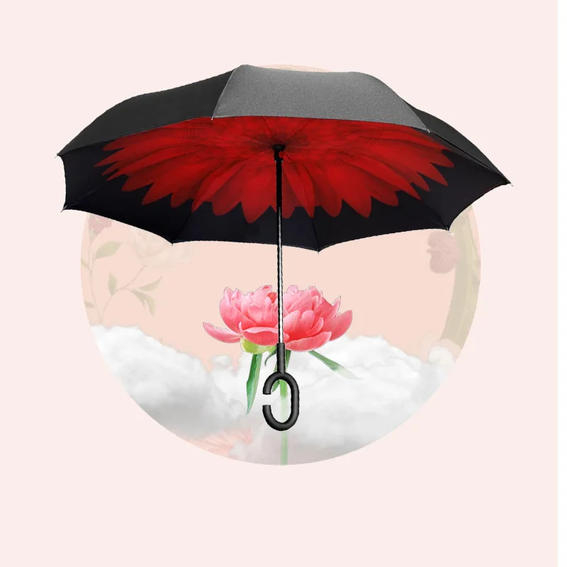 

Customizable Umbrella Creative New Style Car Reverse Umbrella C- Shape Creative Double Layer Umbrella Retail Wholesale Advertise