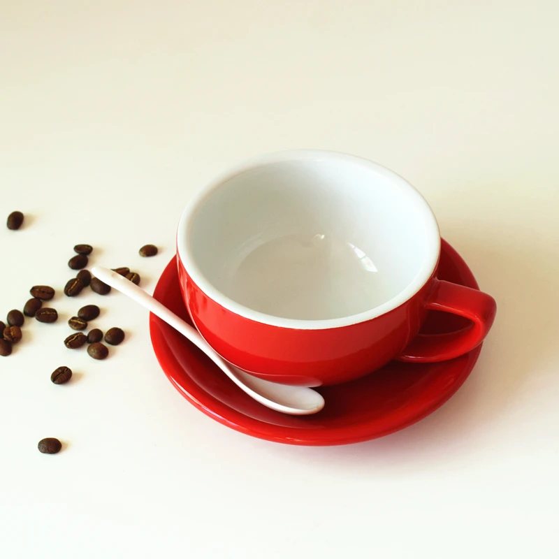 3pcs/set Mug+tray+spoon 350ml large Ceramic Mugs Drawing cup Cappuccino Coffee mugs Soup Latte | Дом и сад