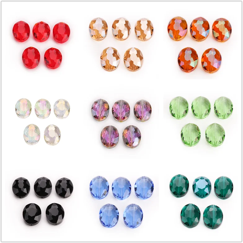20pcs Loose Teardrop Glass Crystal Faceted Beads Spacer Findings 10x15mm 