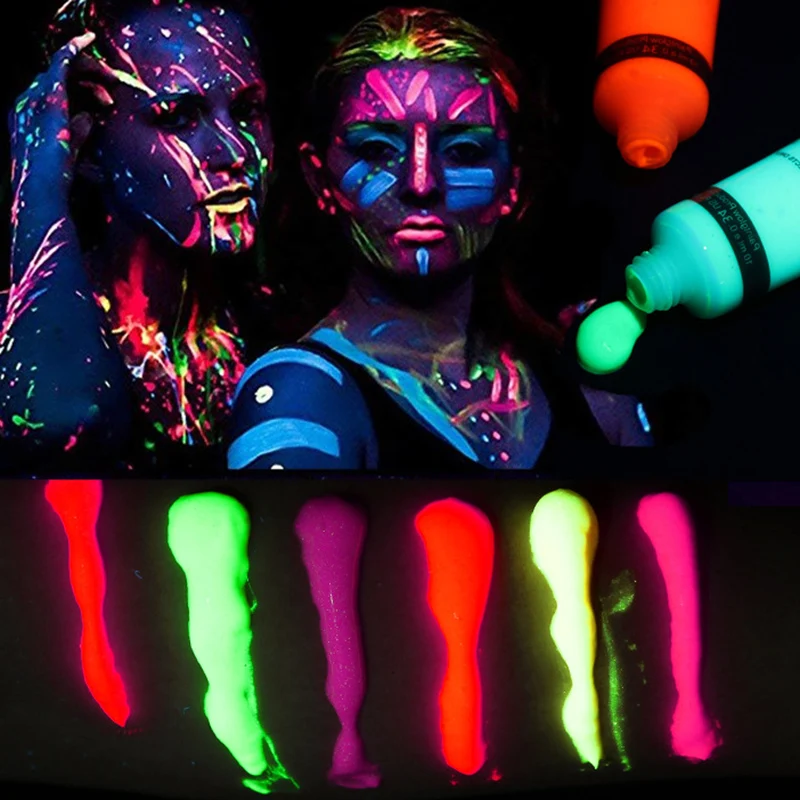 

Dark Glowing Body Paint Body&Face Illuminated Backlit Neon Color Fluorescent Set