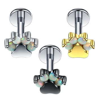 

1PC Steel Helix Piercings Ear Tragus Stud Internal Thread Gold Black Labret Piercing Labret Barbells Ear Cartilage Piercing