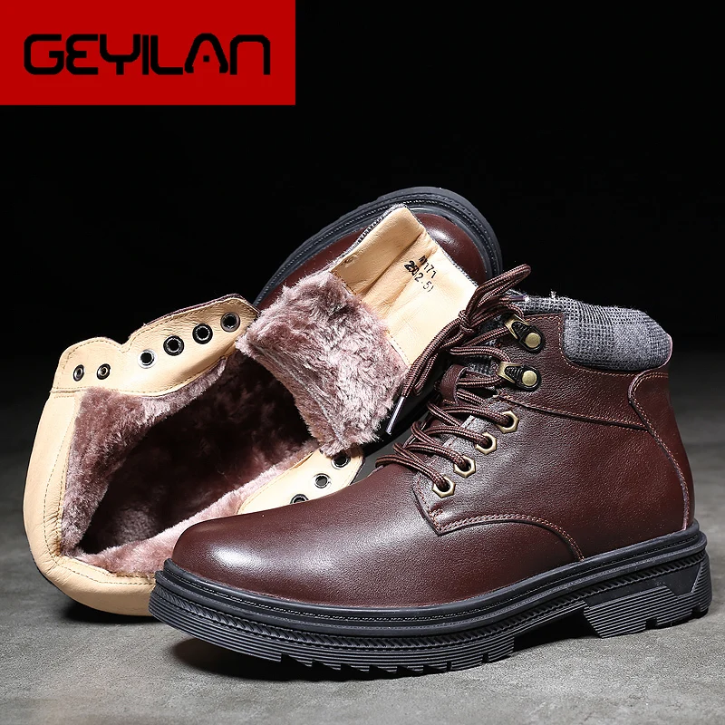 Мужские зимние ботинки; теплые высококачественные плюшевые зимние ботинки с мехом; дышащие ботильоны из натуральной кожи; легкие кроссовки... Мужские зимние ботинки; теплые высококачественные плюшевые зимние ботинки с мехом; дышащие ботильоны из натуральной кожи; легкие кроссовки...