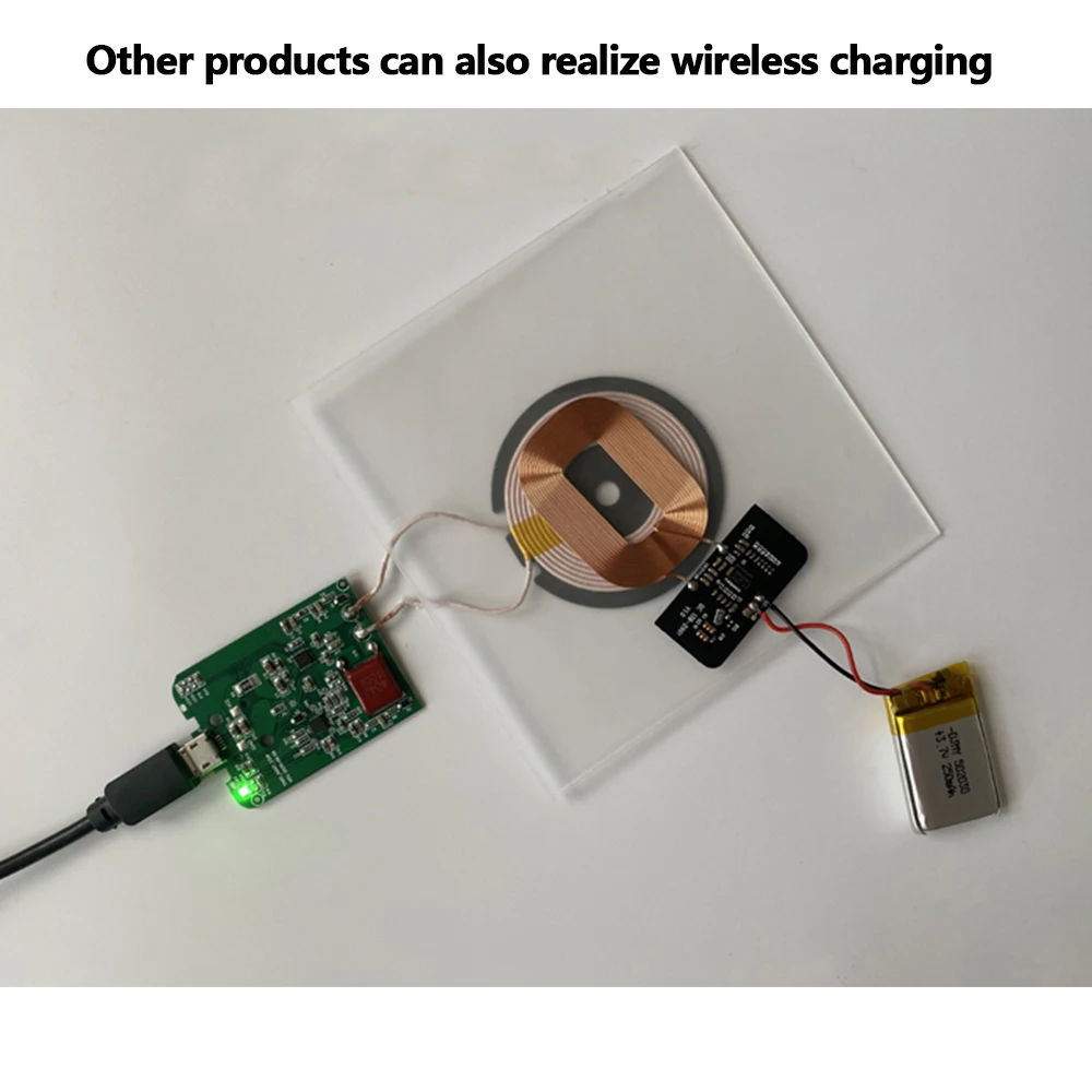 VBESTLIFE Modulo Ricevitore Wireless Qi 5V 1A - Bobina Fai-da-te Per Ricarica Standard Qi Con Protezione Integrata - 3