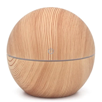 

New Ball 130Ml Air Humidifier Electric Aroma Diffuser Aromatherapy Essential Oil Cool Mist Maker 7 Color Light Light Wood Grain