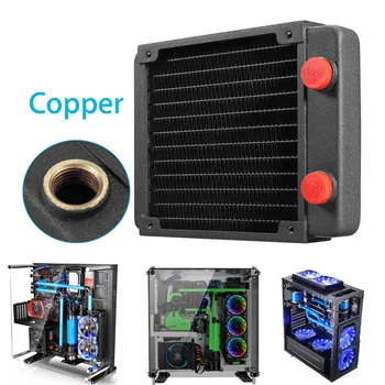 

120mm 12 Tubes Water Cooling Row G1/4 Thread Pure Copper Water Cooling Rank Radiator Cooler Heatsink for Computer PC Case