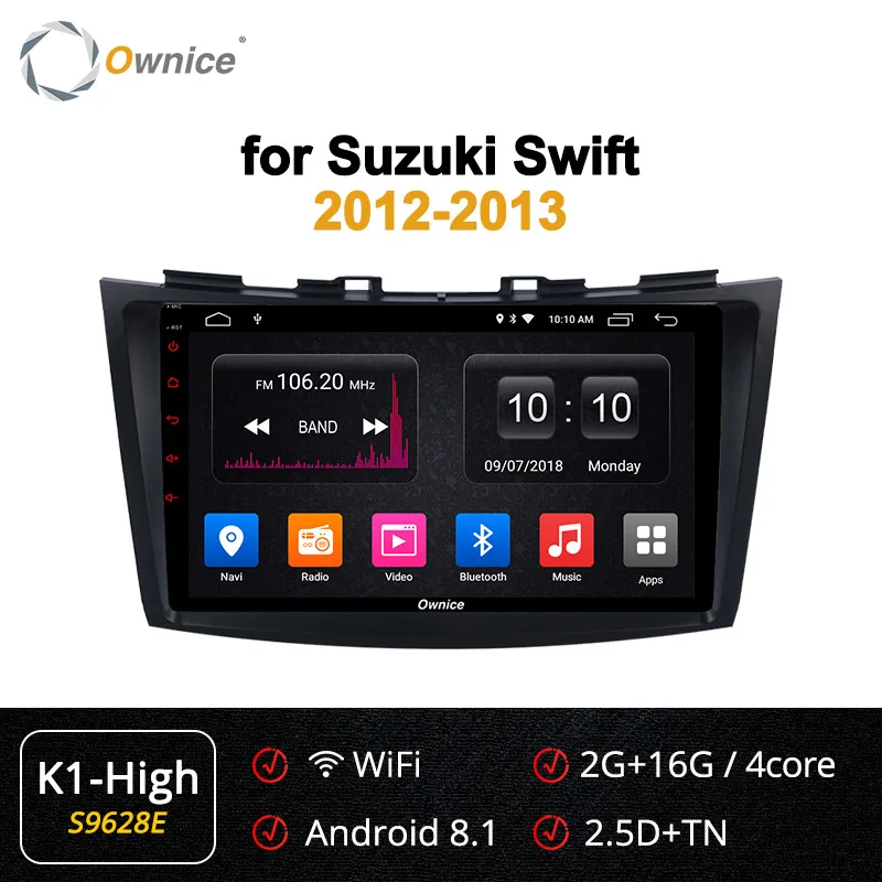Ownice K2 K3 K5 K6 2Din Android 9,0 автомобильный Радио dvd-плеер для Suzuki Swift 2012 2013 gps Navi Стерео 4G LTE 360 панорама DSP - Цвет: S9628 K1-High