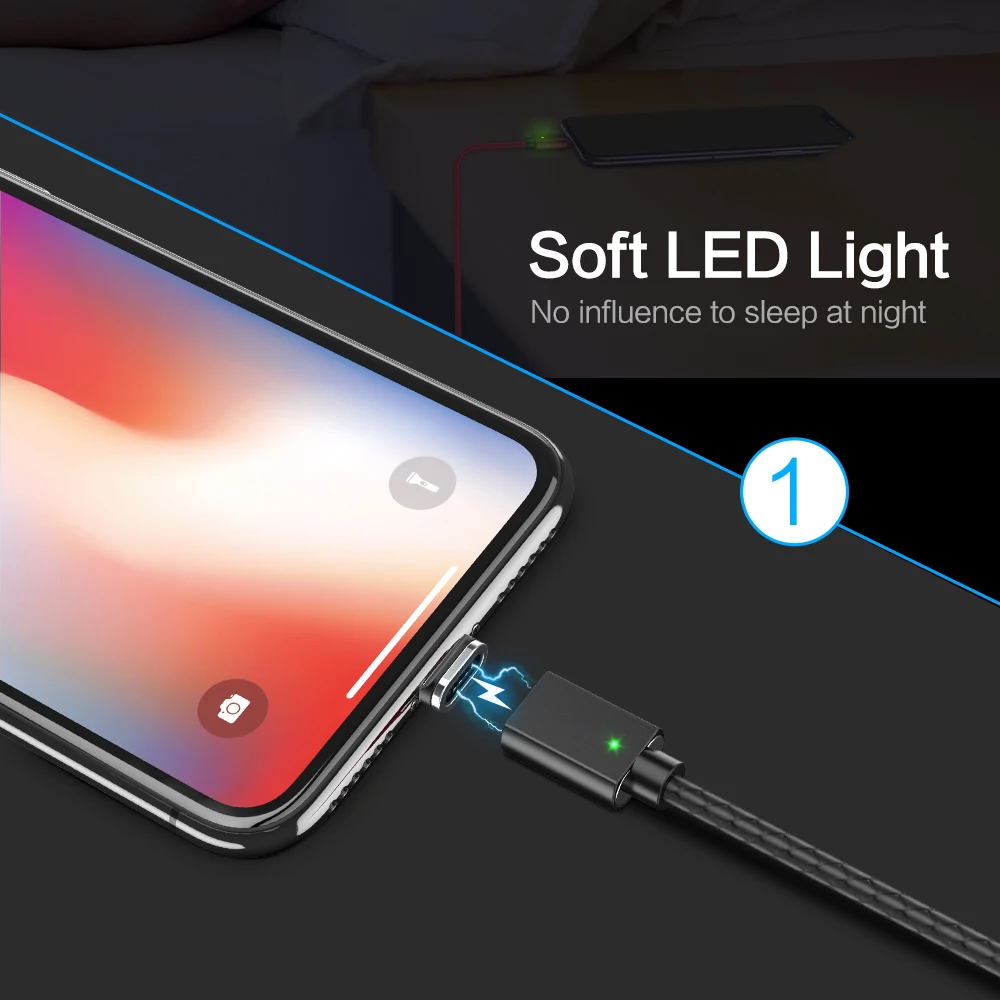 Магнитный кабель Moucit 3A 1 м кабель Micro usb type C для iPhone Быстрая зарядка USB C магнитное зарядное устройство для телефона Xiaomi samsung Cabo