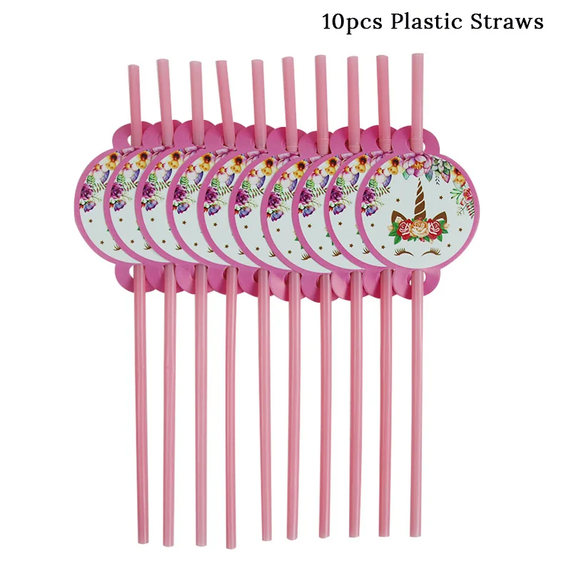 10pcs straw Вечерние бумажные коробки для попкорна в виде единорога, подарочные коробки для конфет, пакеты для печенья, украшения для детских дней рождения, подарочные пакеты, принадлежности для детского душа - Цвет: 10pcs straw