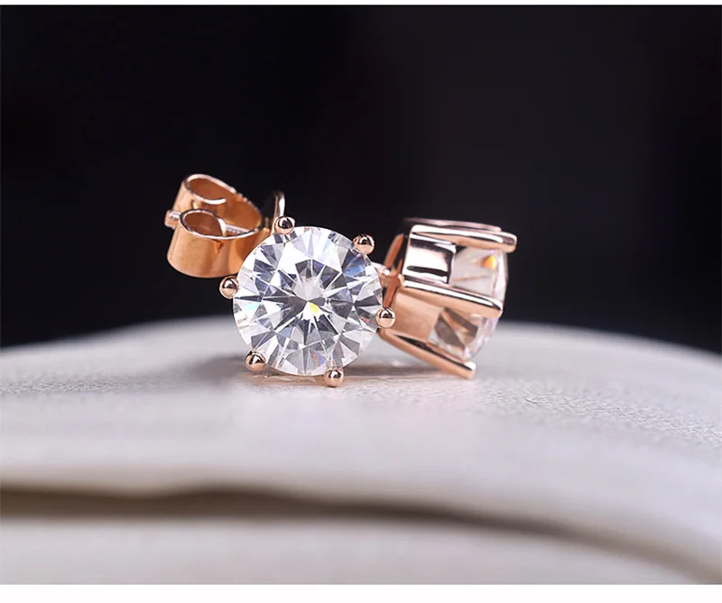 100% 18K золотые серьги 1ct и D цветные Серьги с муассанитом