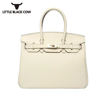 

Luxury Ladies Genuine Leather Handbag Designer Elegant White Shoulder Crossbody Bags High Capacity Street Casual Tote Bags Women