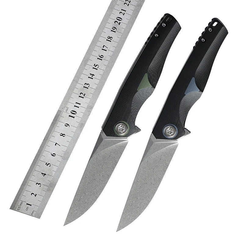 Original Petrified fish D2 steel blade folding knife G10 handle outdoor camping tactical knife EDC tool hunting knives