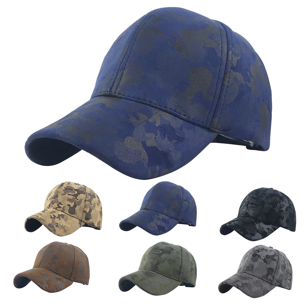 Модные регулируемые приталенные повседневные бейсболки Snapback Кожаные Замшевые уличные спортивные унисекс шапки Весна Лето PU камуфляж