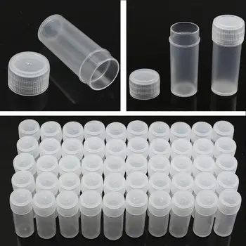 

50PCS Plastic Sample Bottle Small Bottle Test Tube Mini Bottles Storage Containers White