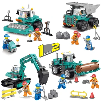 

Spelling Insert Building Blocks Engineering Vehicle Earth Excavation Bulldozer Children Beneficial Wisdom Diy Toys Gift