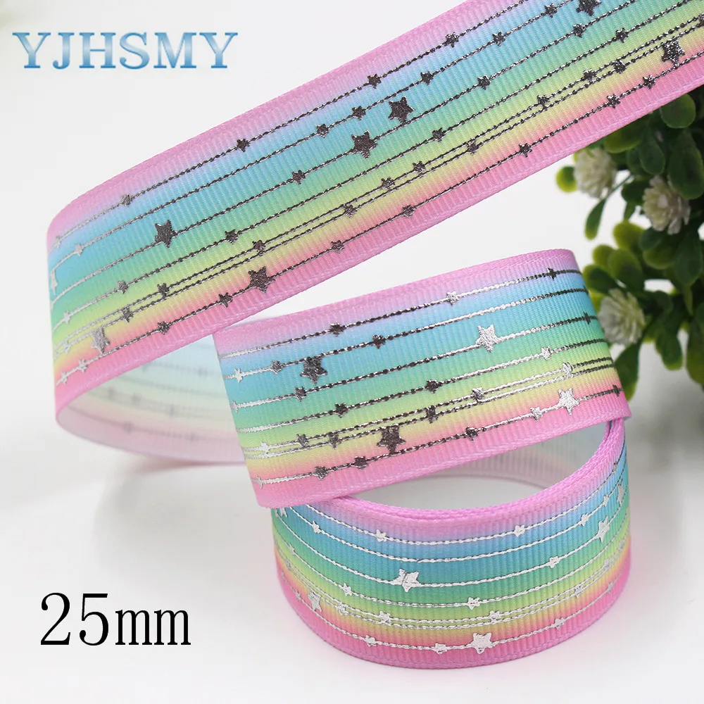 YJHSMY I-191211-2748 25 мм 10 ярдов Красочные градиент любовь бронзовые корсажные ленты, сделай сам лук кепки, День Святого Валентина вечерние украшения
