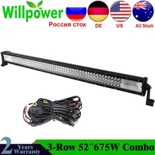 52 дюйма 7D 675 Вт светодиодный бар светодиодный рабочий светильник бар вождения светильник светодиодный светильник Луч Offroad Лодка автомобиль тягач 4x4 внедорожник ATV 12V 24V