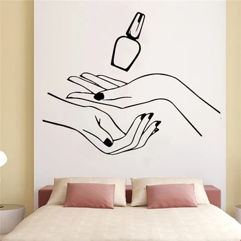 

Nails Beauty Salon Wall Sticker For Nail Salon Girls Bedroom Decor Vinyl Rooms Decoration Decal Mural stickers on the wall 3564