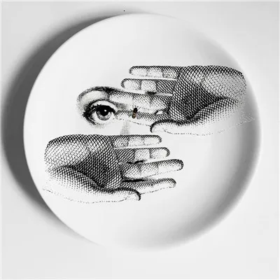 " Fornasetti тарелки керамические настенные декоративные тарелки Креативный дизайн простые лицевые панели/отель/домашний фон деко - Цвет: 16