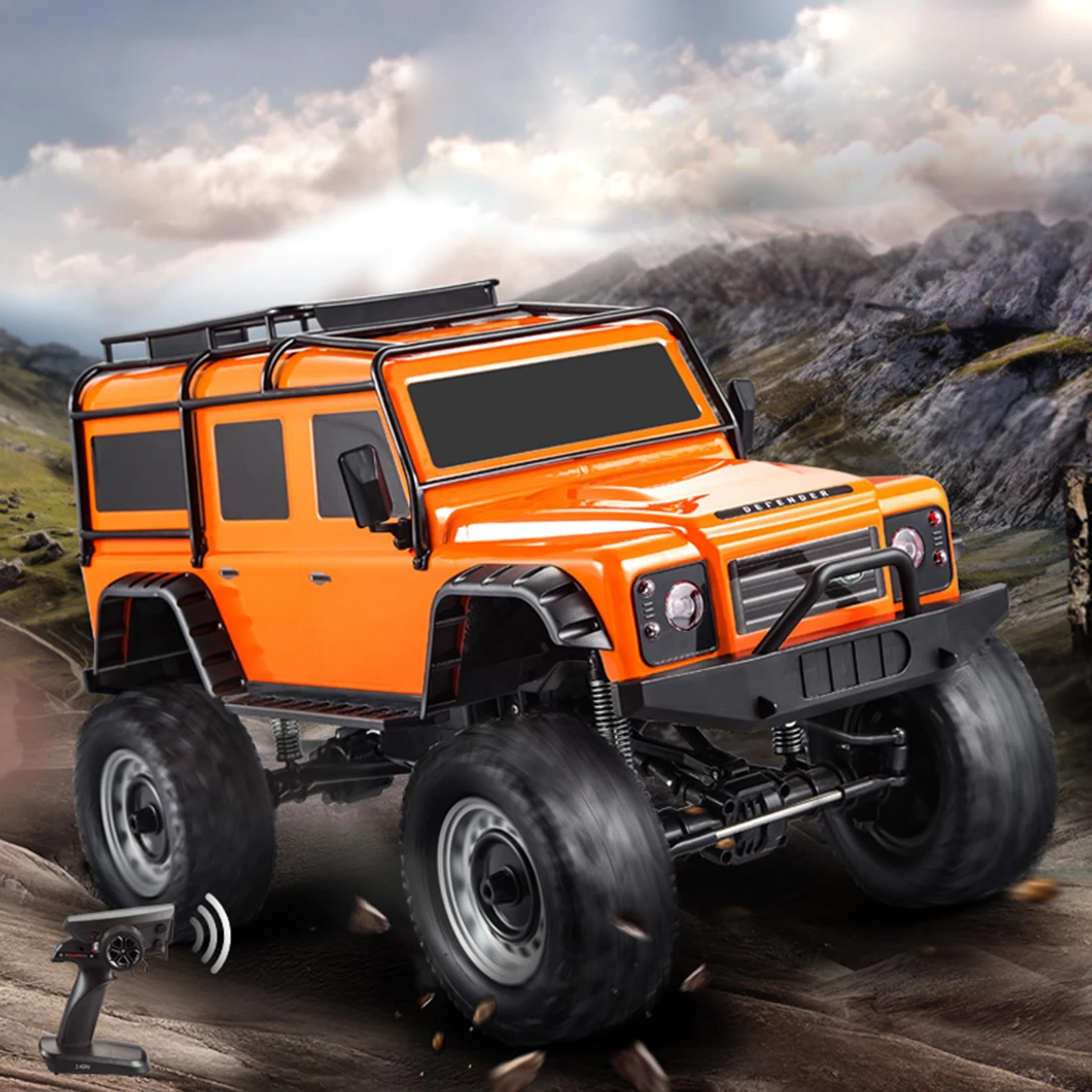 50 см 1:8 2,4G 4WD электрический RC Внедорожник Land Rover Defender модель автомобиля обучающая игрушка для детей и взрослых-зеленый оранжевый Размер XL