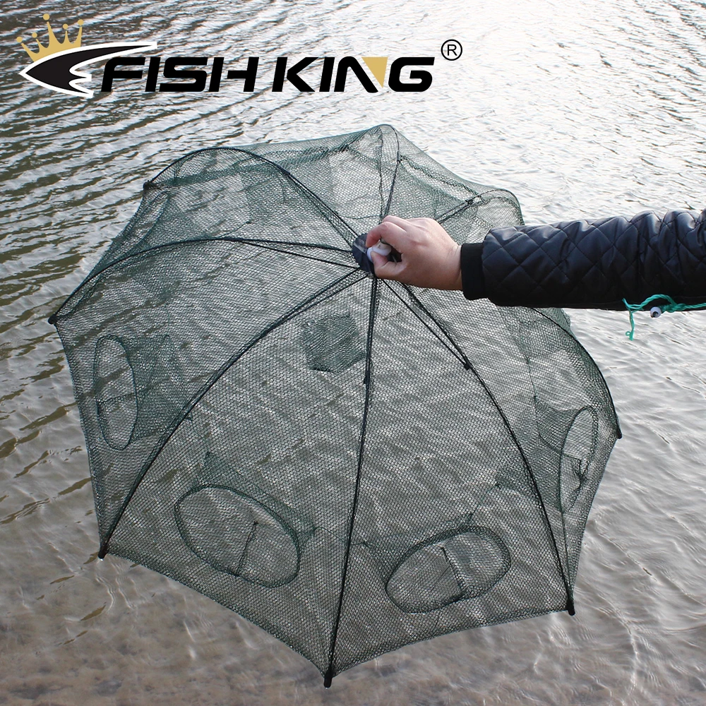 

Automatic Fish Grip Fishing Net Shrimp Cage Nylon Foldable Fish Trap Cast Net Cast Fold Crab trap Fishing Network