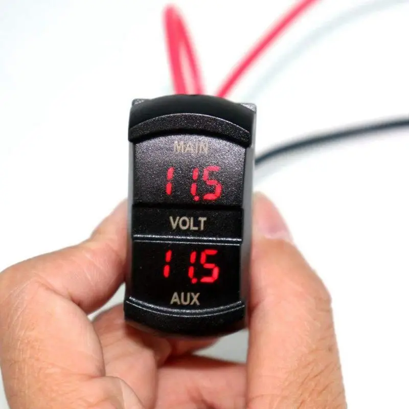 10 V-60 V Светодиодный переключатель Форма автомобиль Лодка Цифровой вольтметр