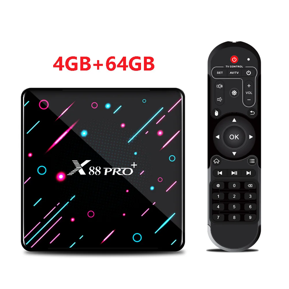 Color 4G64G X88 Pro Plus Android 9,0 Smart Tv Box Rockchip RK3368 Восьмиядерный 4G 32G 4K медиаплеер Bluetooth 4,0 2,4G 5G Wifi телеприставка - Цвет: Color 4G64G