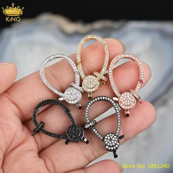 

5pcs Fashion Zirconia Bracelet Clasps Charms,Ziron Open Clasps ,CZ Micro Paved Lock Carabiner Clasps For DIY Jewelry Making