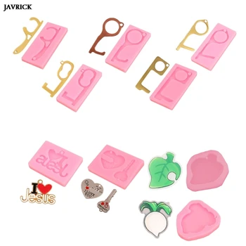 

Open Door Helper Keychain Epoxy Resin Molds Kit Zero Touch Elevator Button Drawer Handle Assistant Safety Contactless Tools DIY